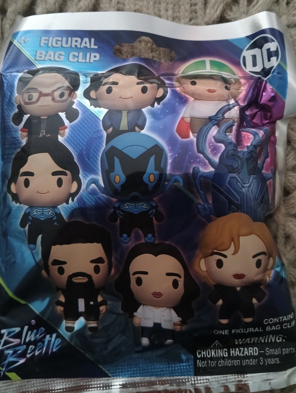 NEW MARVEL DC COMICS BLUE BEETLE FIGURAL BAG CLIP BLIND BOX